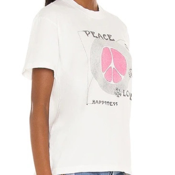 (A2) REVOLVE SIXTHREESEVEN Graphic Tee in Peace Vintage White Size Medium, NWOT - Picture 2 of 12